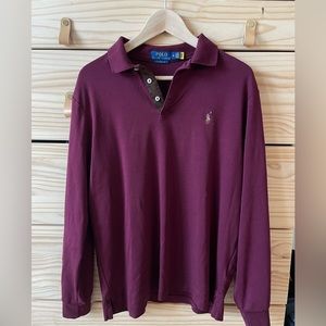 Polo Ralph Lauren Long sleeve polo shirt men’s size medium, burgundy red